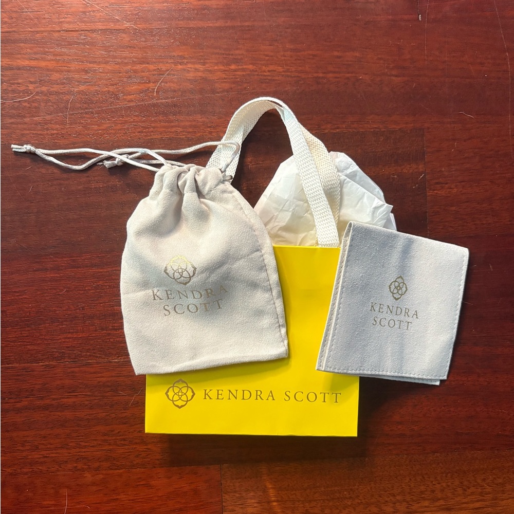 Kendra Scott Jewelry Pouch and Bag Set - Yellow and Gray